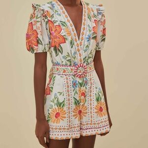 BNWT Off-White Bloom Garden LENZING™ ECOVERO™ Euroflax™ Romper